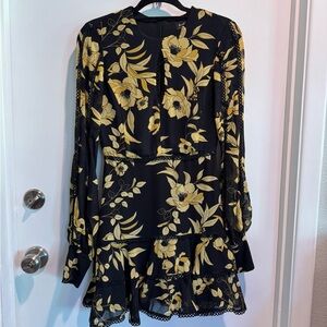 Black and Yellow Mini Dress